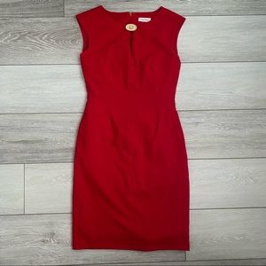 Red Calvin Klein Work Dress